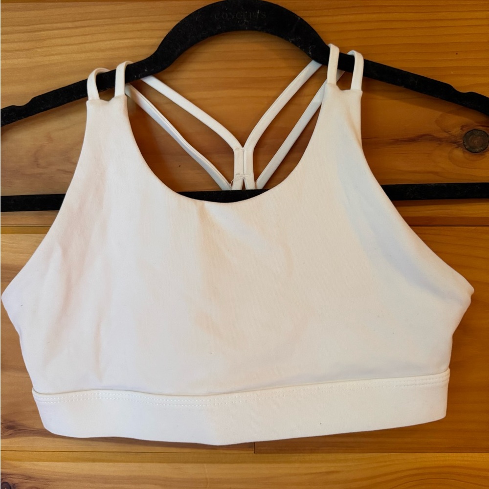 All in Motion White Strappy Sports Bra